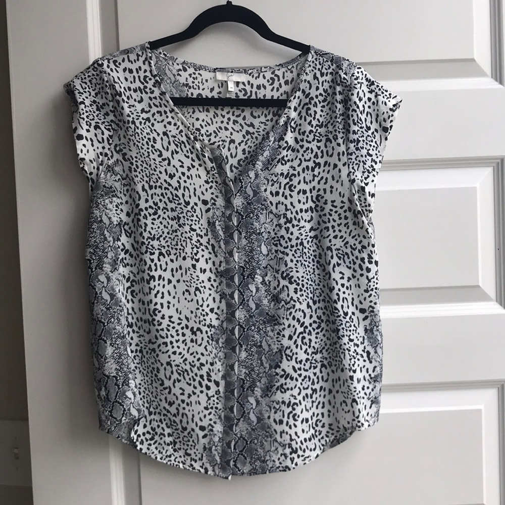 Joie animal print silk top